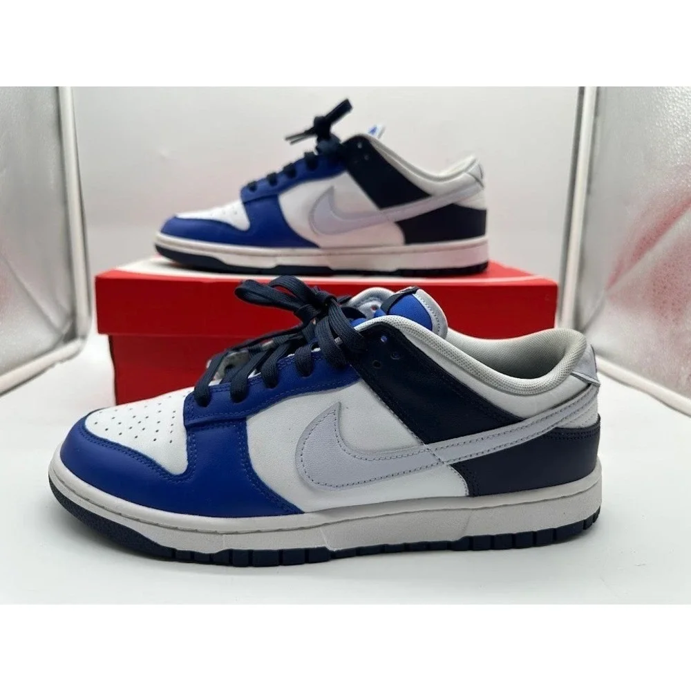 Nike‎ Dunk Low White Football Grey Game Royal Blue FQ8826-100 Mens 10.5 Sneaker